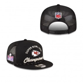 Men's Kansas City Chiefs Black Super Bowl LVIII Champions Parade 9FIFTY Snapback Hat