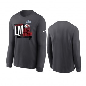 Kansas City Chiefs Anthracite Super Bowl LVII Local Phrase Long Sleeve T-Shirt