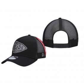 Kansas City Chiefs Black Alpha Industries A-Frame Trucker Snapback Hat