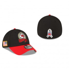 Kansas City Chiefs Black Red 2022 Salute To Service 39THIRTY Flex Hat