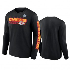 Kansas City Chiefs Black Super Bowl LVII Star Trail Long Sleeve T-Shirt