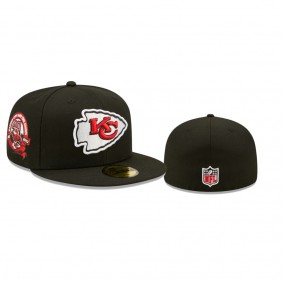 Kansas City Chiefs Black Team 40th Anniversary 59FIFTY Fitted Hat