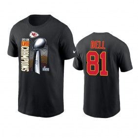 Kansas City Chiefs Blake Bell Black Super Bowl LVII Champions Trophy T-Shirt