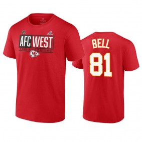 Kansas City Chiefs Blake Bell Red 2021 AFC West Division Champions Blocked Favorite T-Shirt
