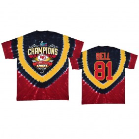 Kansas City Chiefs Blake Bell Red Super Bowl LVII Champions Tie-Dye T-Shirt