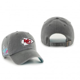 Kansas City Chiefs Charcoal Super Bowl LVII Clean Up Adjustable Hat