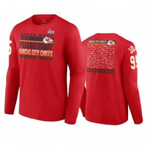 Kansas City Chiefs Chris Jones Red Super Bowl LVII Champions Long Sleeve T-Shirt