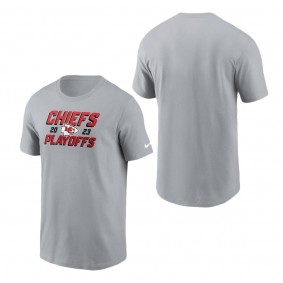 Men's Kansas City Chiefs Gray 2023 NFL Playoffs Iconic T-Shirt