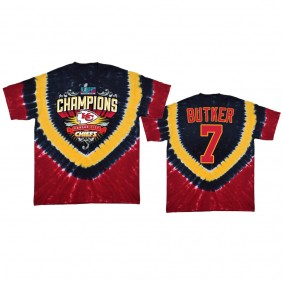 Kansas City Chiefs Harrison Butker Red Super Bowl LVII Champions Tie-Dye T-Shirt