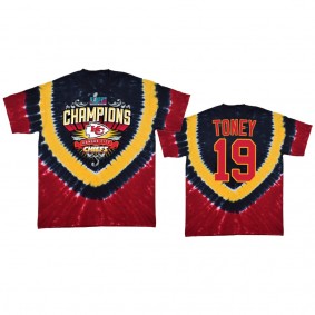 Kansas City Chiefs Kadarius Toney Red Super Bowl LVII Champions Tie-Dye T-Shirt