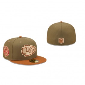 Kansas City Chiefs Olive Brown Toasted Peanut 60 Season Fitted Hat