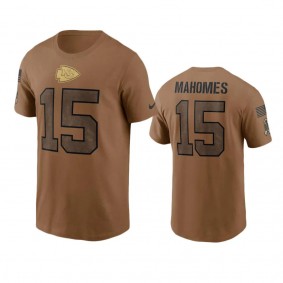 Kansas City Chiefs Patrick Mahomes Brown 2023 Salute To Service T-Shirt