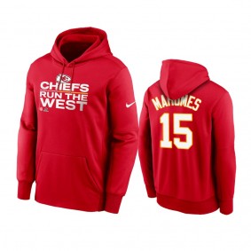 Kansas City Chiefs Patrick Mahomes Red 2021 AFC West Division Champions Trophy Hoodie