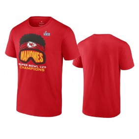 Kansas City Chiefs Patrick Mahomes Red Super Bowl LVII Champions Player Graphic T-Shirt