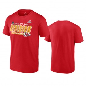 Men's Kansas City Chiefs Red 2022 AFC West Division Champions Divide Conquer T-Shirt