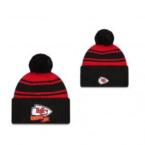 Kansas City Chiefs Red 2022 Sideline Cuffed Pom Knit Hat