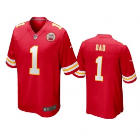 Kansas City Chiefs Red Number 1 Dad Jersey - Men's