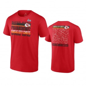 Men's Kansas City Chiefs Red Super Bowl LVII Champions Signature Roster T-Shirt