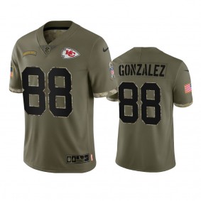 Kansas City Chiefs Tony Gonzalez Olive 2022 Salute To Service Jersey