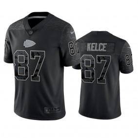 Kansas City Chiefs Travis Kelce Black Reflective Limited Jersey