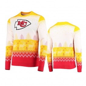 Men's Kansas City Chiefs White 2021 Christmas Gift Big Logo Sweater