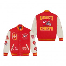 Men's Kansas City Chiefs OVO x NFL Red Full-Snap Varsity Jacket