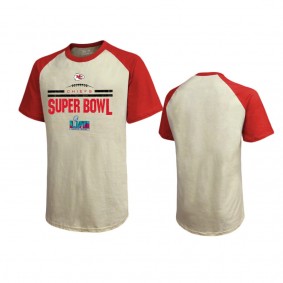 Kansas City Chiefs Cream Red Super Bowl LVII Goal Line Stand Raglan T-Shirt