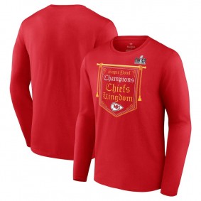 Men's Kansas City Chiefs Red Super Bowl LVIII Champions Hometown On Top Long Sleeve T-Shirt