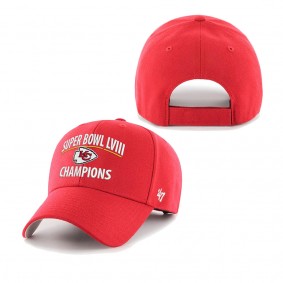 Men's Kansas City Chiefs Red Super Bowl LVIII Champions MVP Adjustable Hat