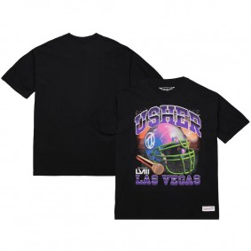 Unisex Usher Super Bowl LVIII Collection Mitchell & Ness Black Event Night T-Shirt