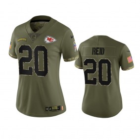 Women's Kansas City Chiefs Justin Reid Olive 2022 Salute To Service Limited Jersey