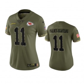 Women's Kansas City Chiefs Marquez Valdes-Scantling Olive 2022 Salute To Service Limited Jersey