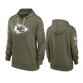 Women's Kansas City Chiefs Olive 2022 Salute to Service Performance Hoodie