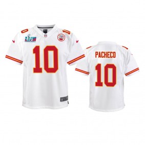 Youth Chiefs Isaih Pacheco White Super Bowl LVII Game Jersey