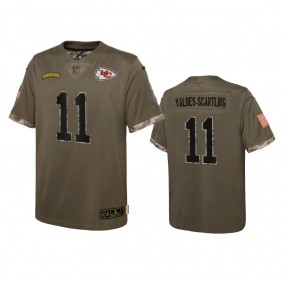 Youth Kansas City Chiefs Marquez Valdes-Scantling Olive 2022 Salute To Service Limited Jersey
