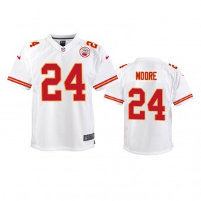 Youth Chiefs Skyy Moore White Game Jersey