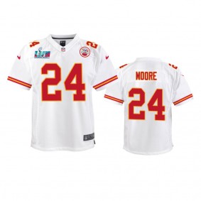 Youth Chiefs Skyy Moore White Super Bowl LVII Game Jersey