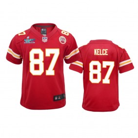 Youth Chiefs Travis Kelce Red Super Bowl LVII Game Jersey