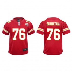 Youth Kingsley Suamataia Kansas City Chiefs Red Game Jersey